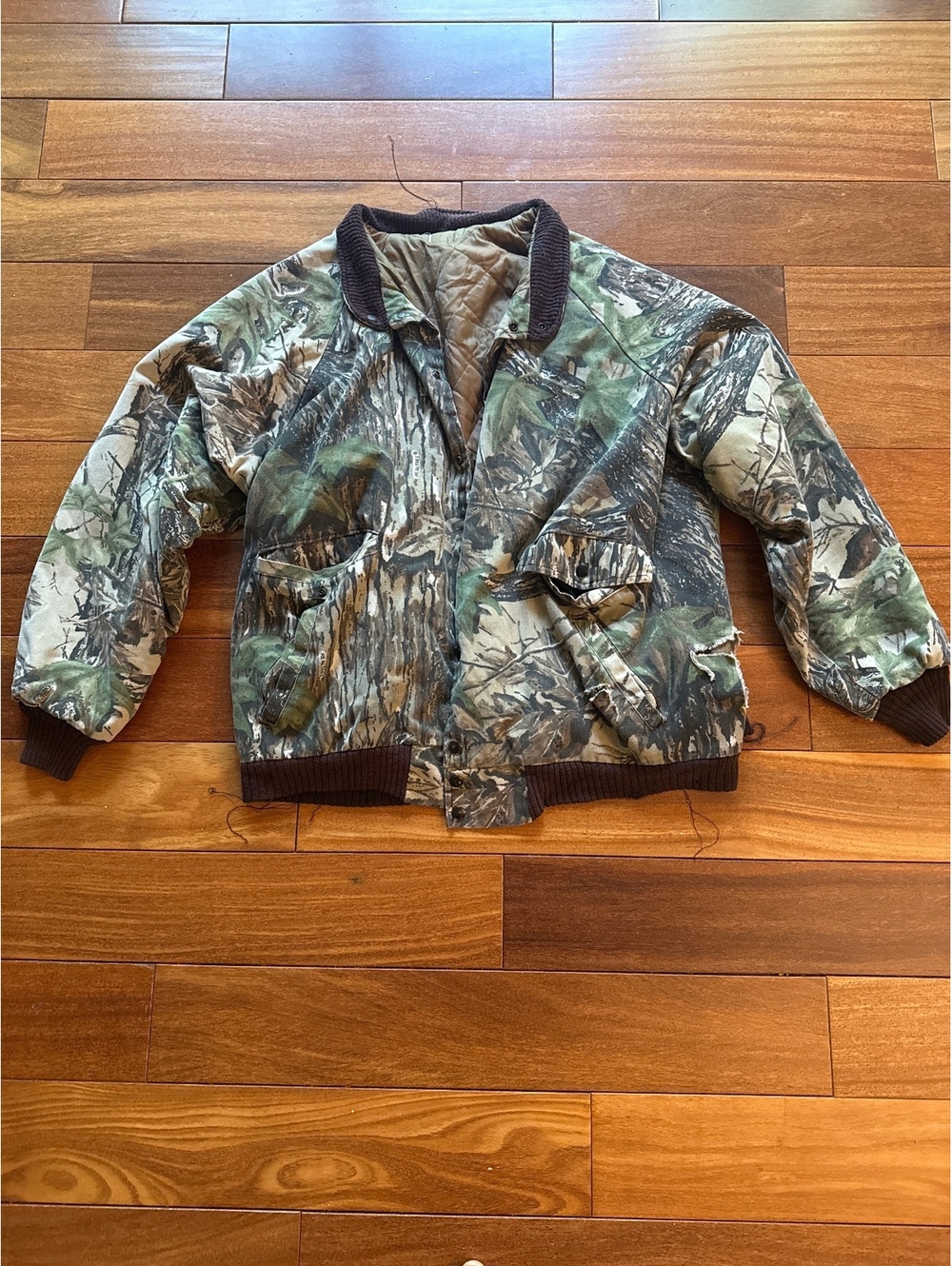 Ripped Realtree Quilted Camo Jacket